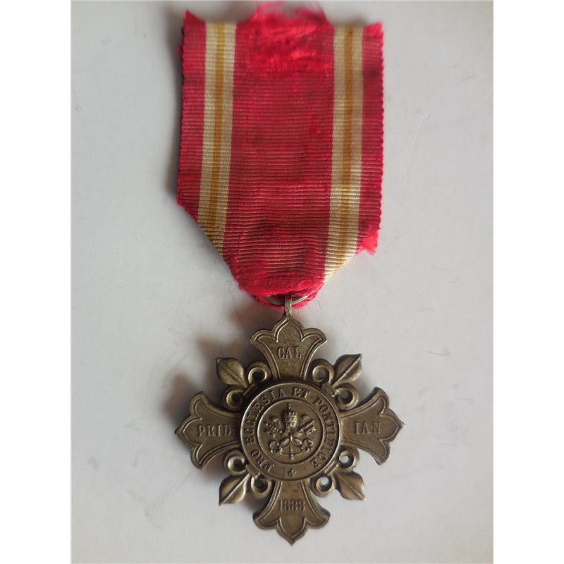 Croce por ecclesia et pontefice Leone XIII 1888 argentata