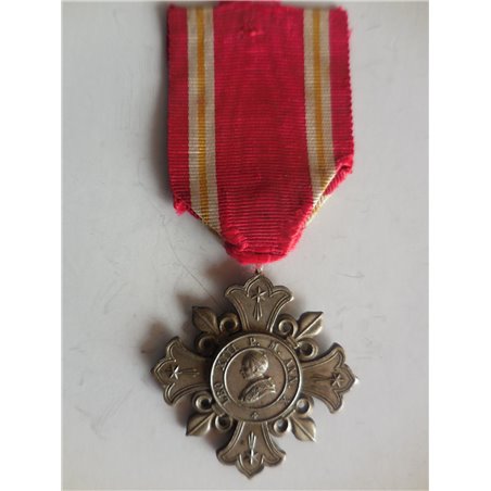 Croce por ecclesia et pontefice Leone XIII 1888 argentata