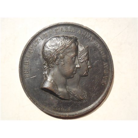 Regno Lombardo Veneto medaglia per l'incoronazione di Ferdinando I e M. Carolina 1838﻿