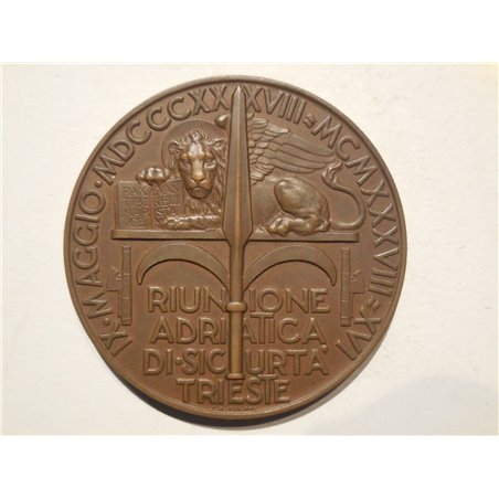 Trieste medaglia a ricordo della riunione adriatica di Sicurtà1938