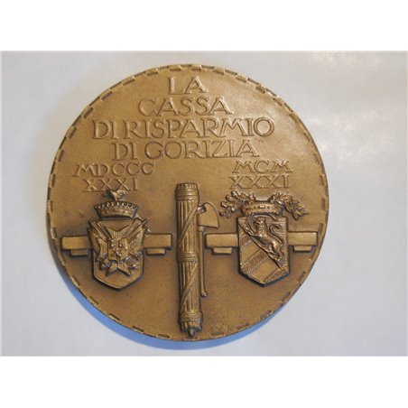 medaglia centenario banca cassa di risparmio Gorizia 1931 