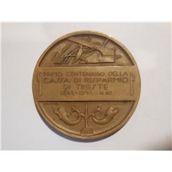 Medaglia centenario cassa di risparmio Trieste 1841 1941 40mm 2