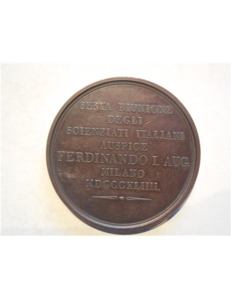 Medaglia a ricordo del 6 congresso degli scienziati a Milano 1844
