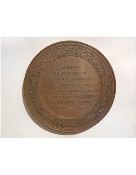 Medaglia a ricordo congresso degli scienziati a Roma 1873