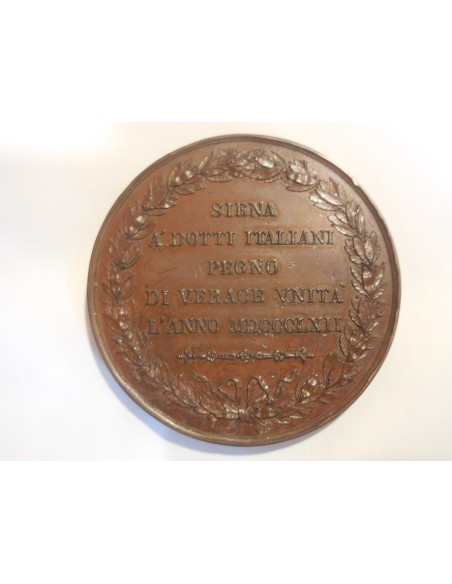 Medaglia a ricordo congresso degli scienziati a Siena 1862 Paolo Mascagni