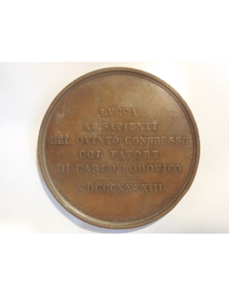 Medaglia 5 congresso degli scienziati a Lucca 1843 Castruccio Antelminelli