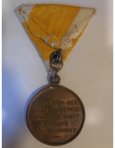 Medaglia Pio IX restaurazione pontificia 1849