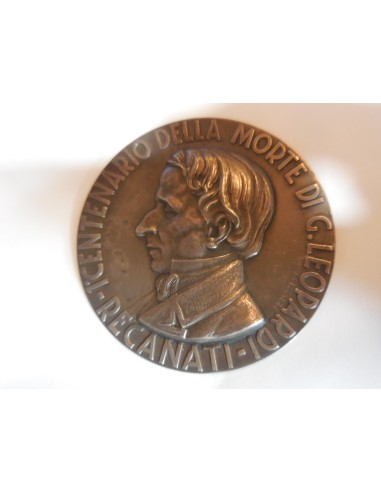 Medaglia centenario morte Giacomo Leopardi...