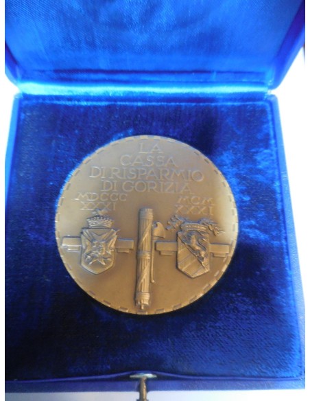 Medaglia centenario banca cassa di risparmio Gorizia 1931 60mm
